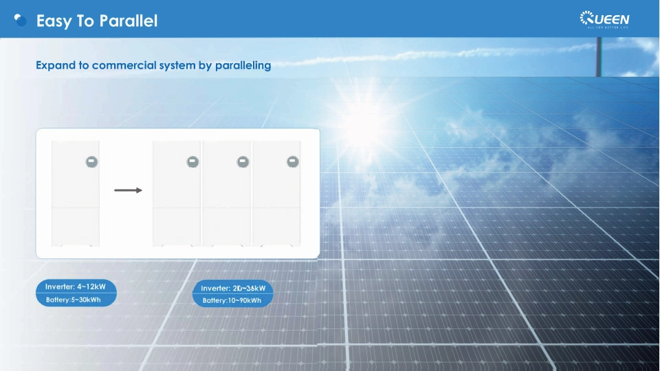 Parallelable All-in-One Solar Power System Single Phase 3.6/5kw Three Phase 8/10/12kw on off Grid Hybrid Inverter Lithium Battery Energy Storage System