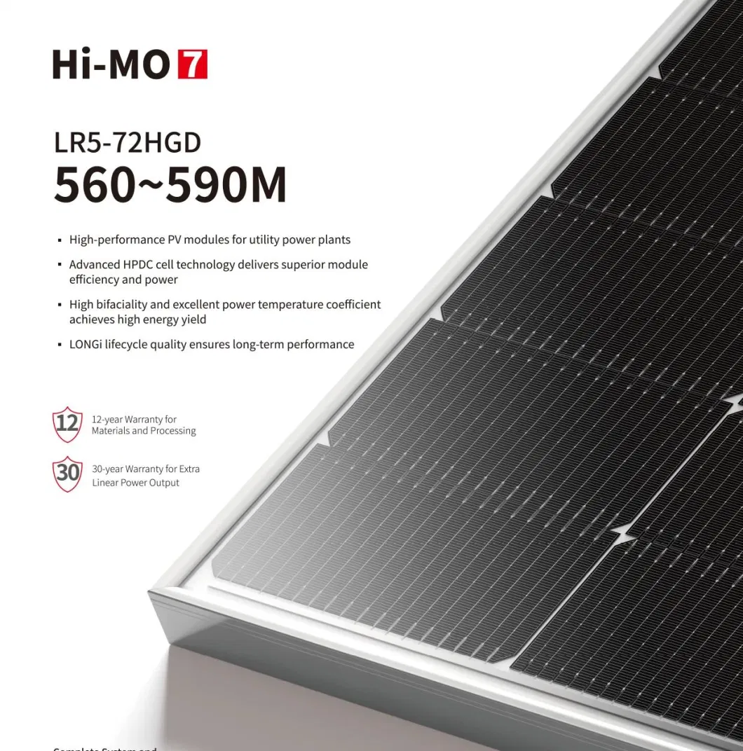 Longi Himo7 Solar Power Panel 590W 580W 570W Longi Solar Panel