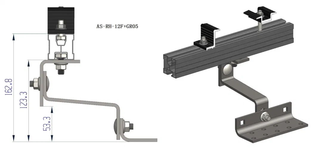 Solar Power 1.5 Kw Slate Bracket Stainless Steel Hook PV Tile Roof Mounting System