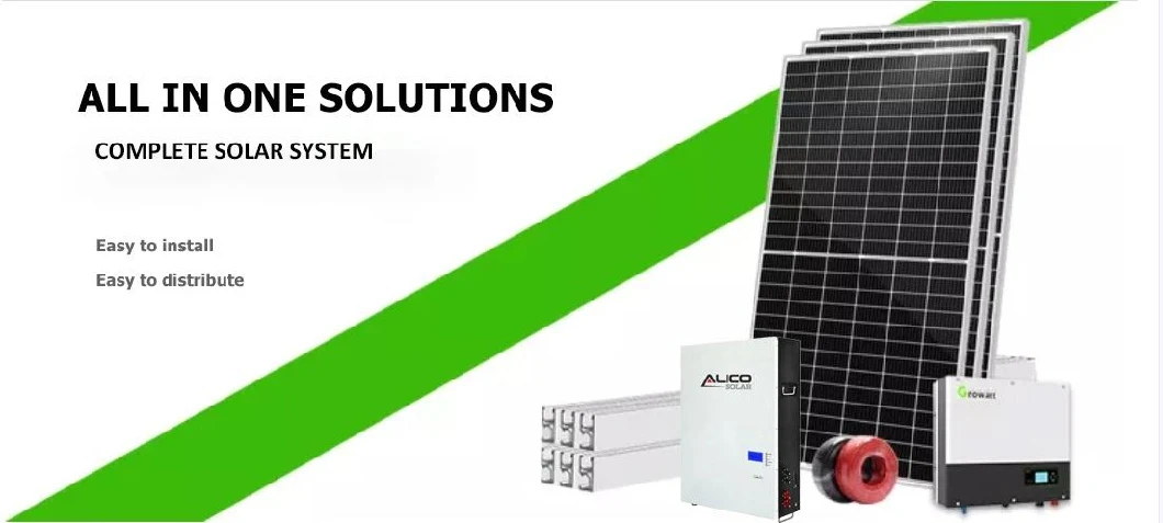 Alicosolar Complete 1kw 2kw 3kw 4kw 5kw Home Ground Solar Power System Kit / Panel Solar / on Grid Solar Power System 5kw