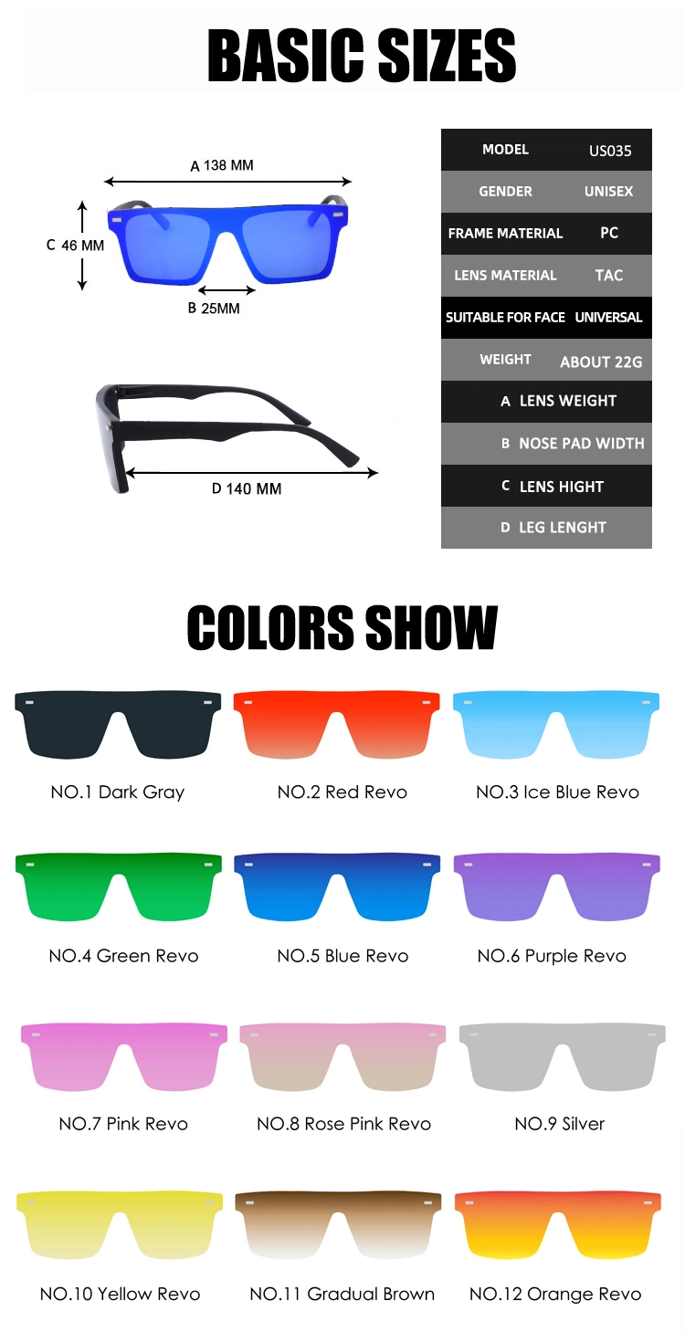 Square Sun Glasses Shades Men Women Sunglasses Mirror Lens Eyeglasses