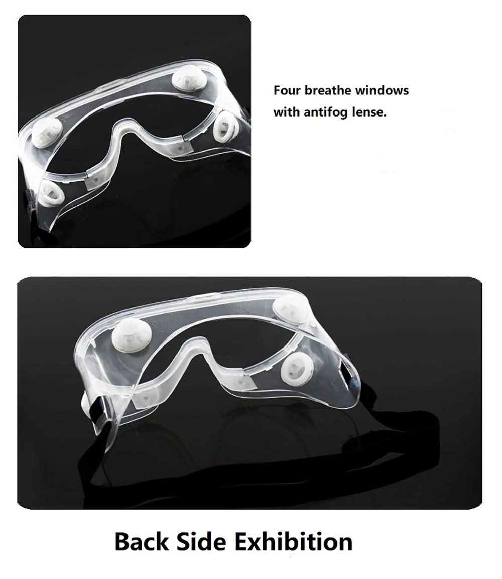 Reusable CE FDA Approved Plastic PVC Eye Protection Safety Glasses