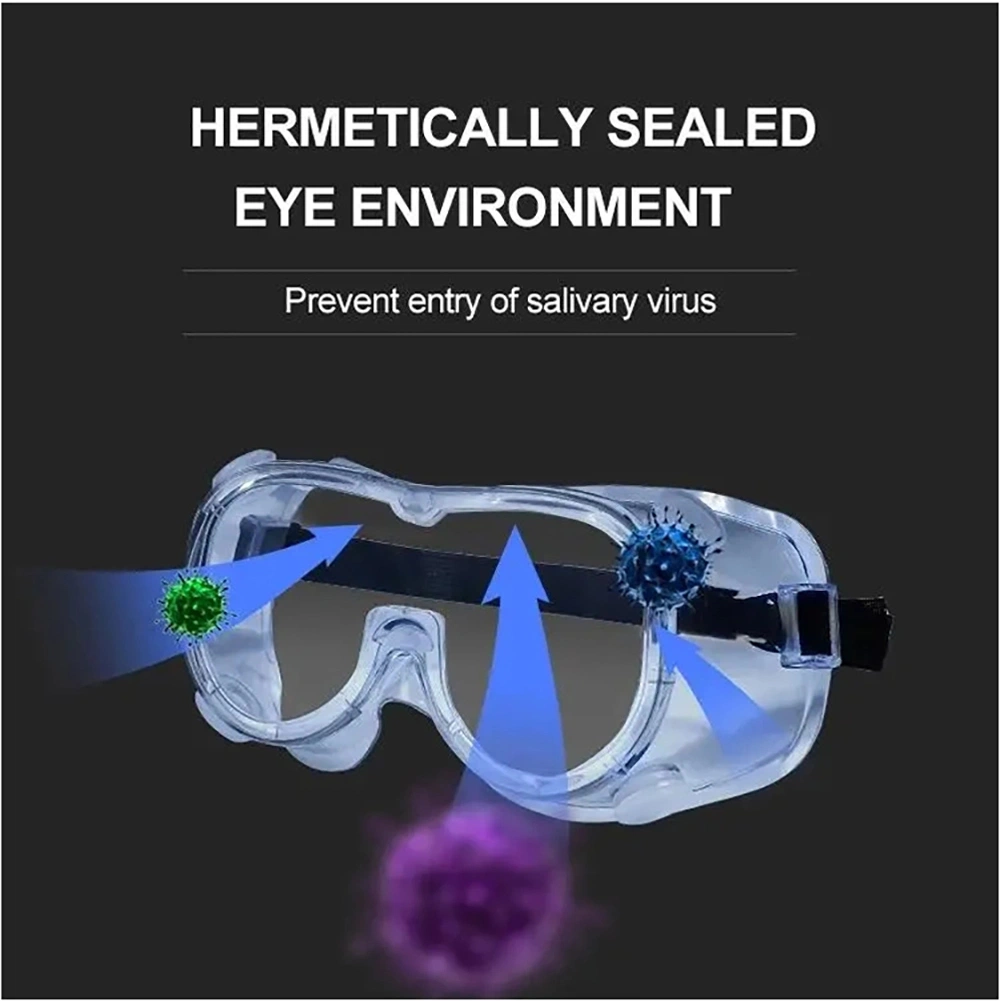 Reusable CE FDA Approved Plastic PVC Eye Protection Safety Glasses