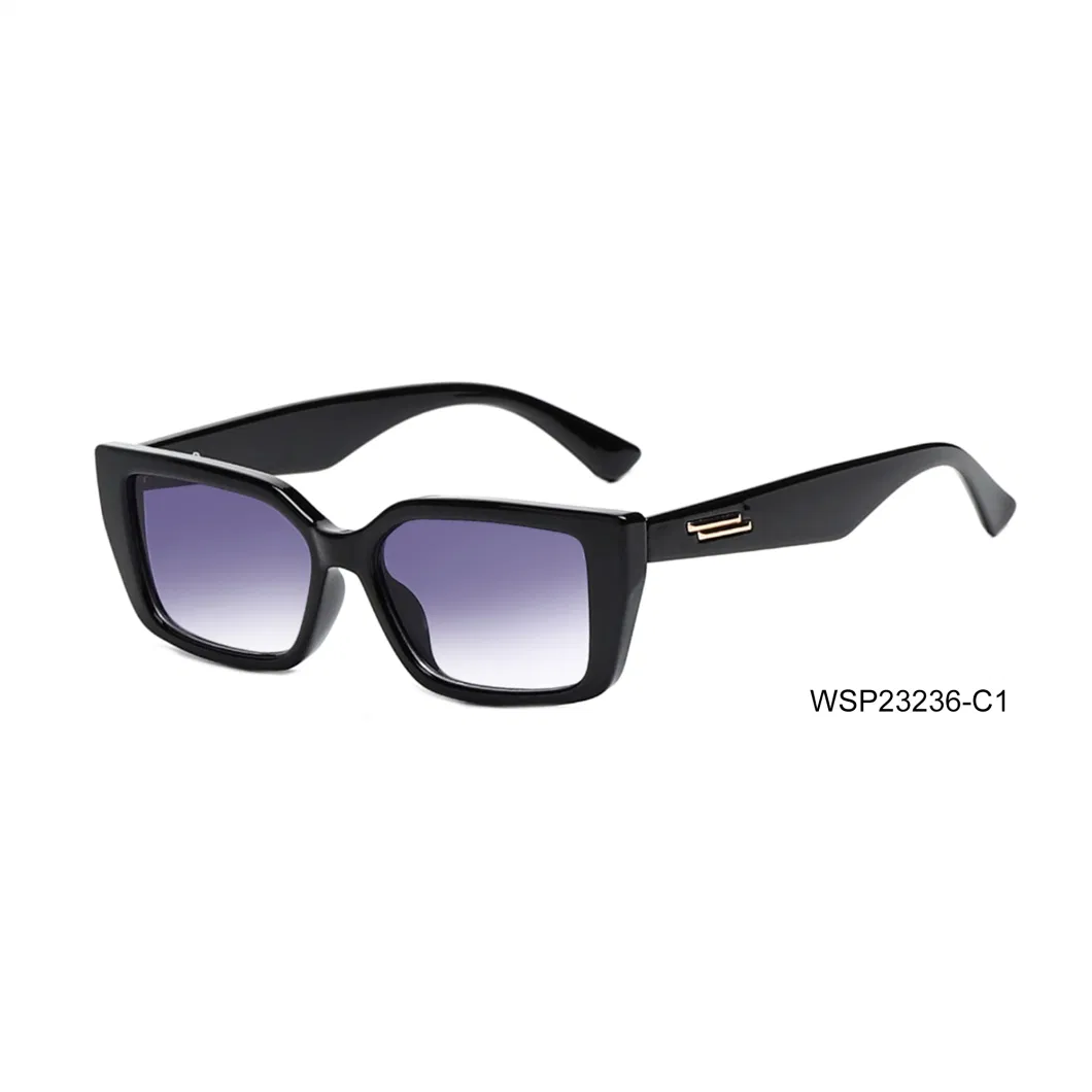 Trendy Navy Blue Rectangle Sun Glass for Women Men Desinger Polarized Sunglasses