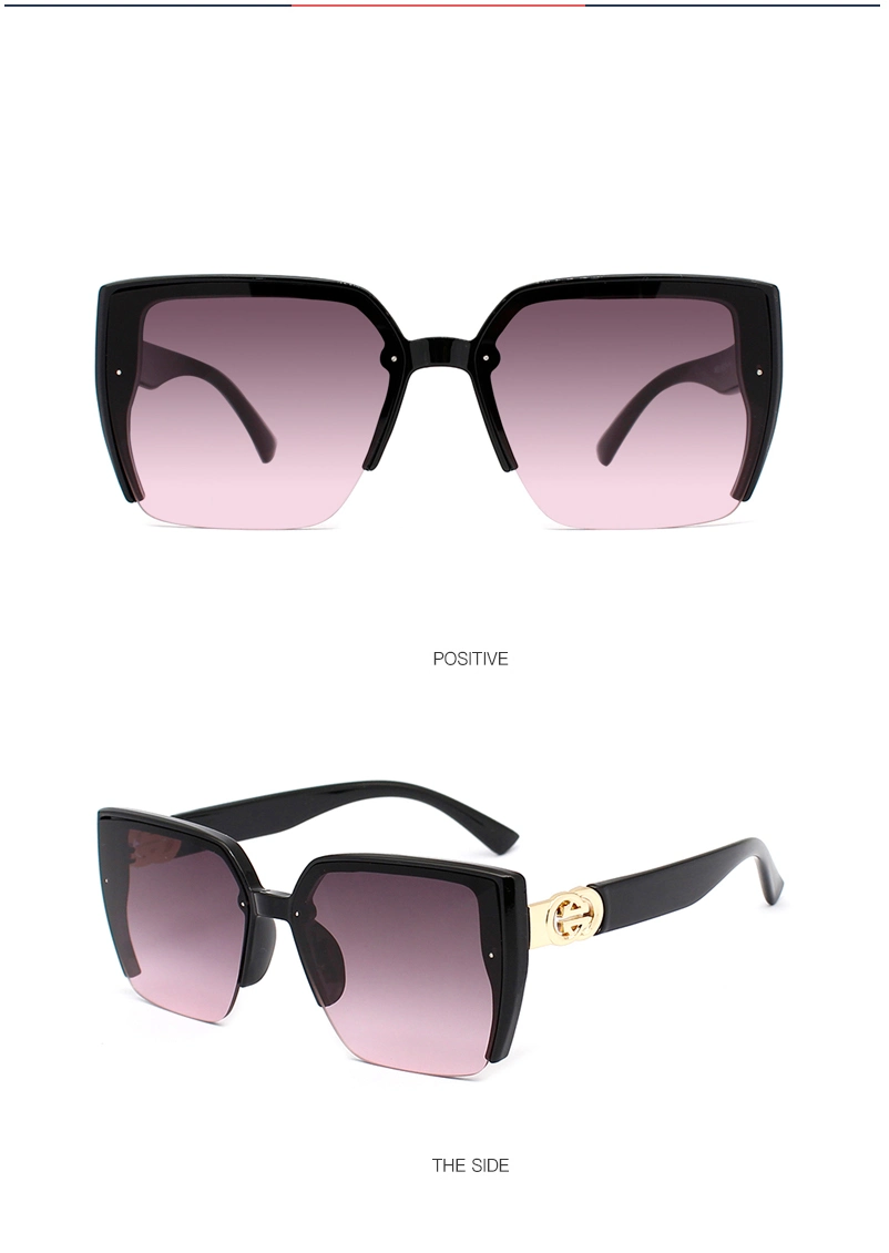 Metal Decoration One-Piece Hinge Fashion Unisex Square Glasses China Manufacture Polarized Sunglasses