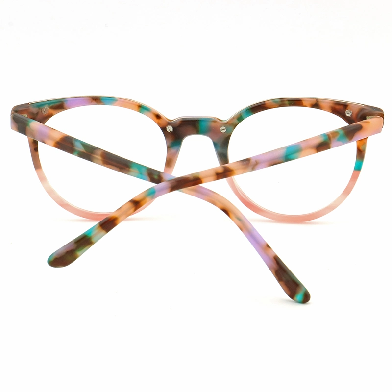 Newest Free Samples Women Colorful Optical Frame with Metal Eyeglass