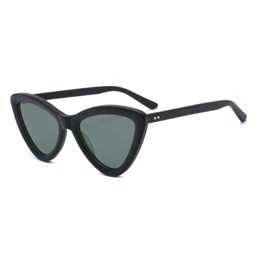 Designer Vintage Triangle Shape Shades Acetate Men Women Colorful Sunglasses