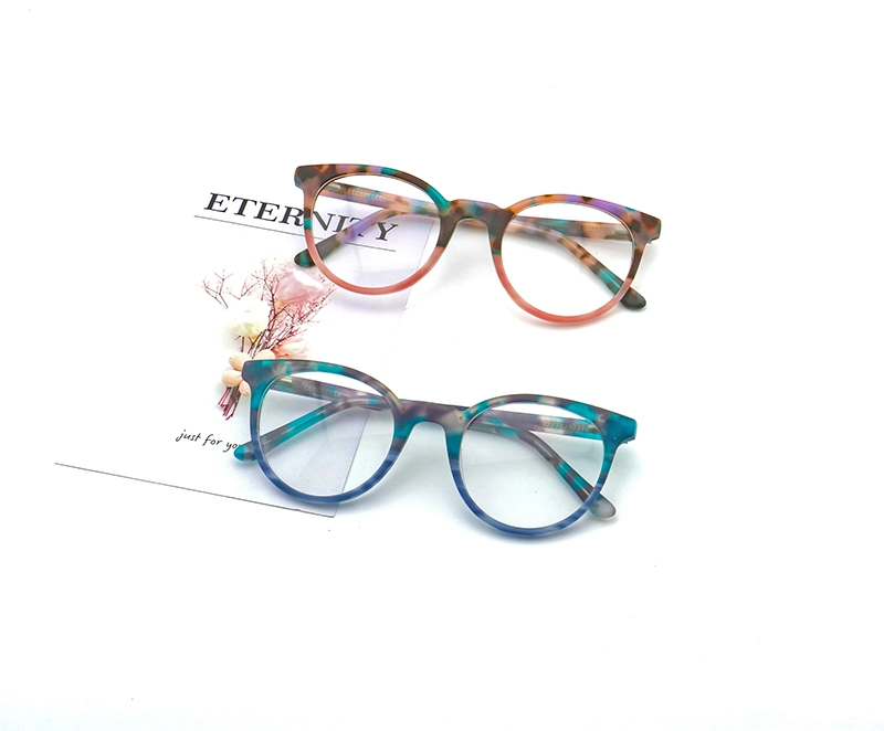 Newest Free Samples Women Colorful Optical Frame with Metal Eyeglass