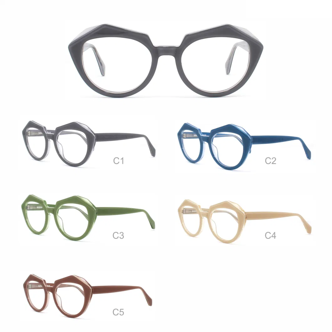 Designer Fashion Optical Eyeglasses Lady Acetate Eyewear Vintage Frames