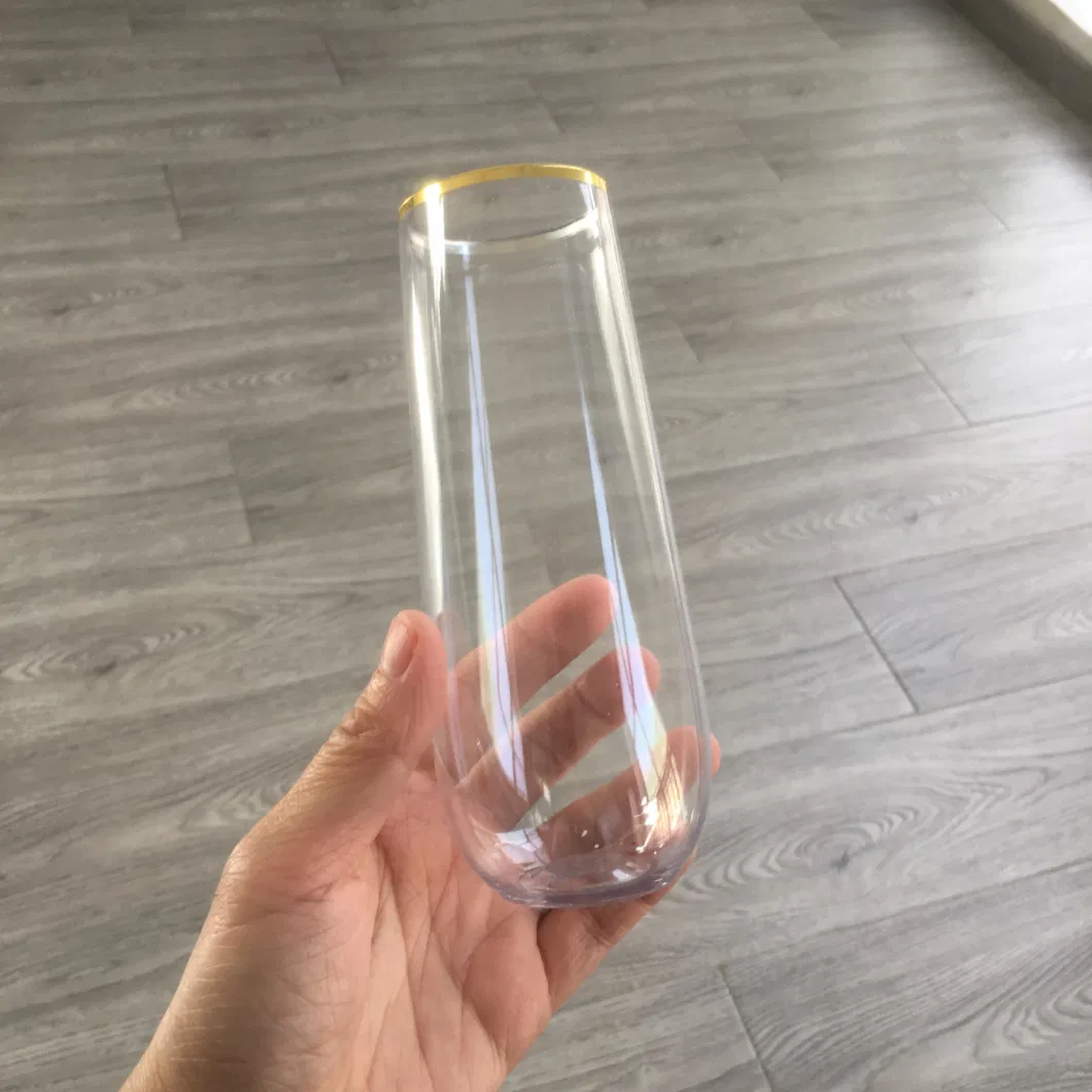 Spactz Stemless Plastic Champagne Glasses Whiskey Glasses Cocktail Glasses Wine Cups Disposable Wine Glasses for Parties