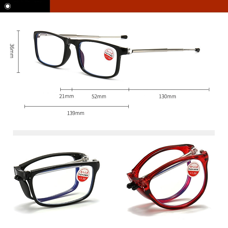 Hot Selling Fashion Comfortable Retractable Temples Foldable Anti Blue Light Eyewear Women Colorful Reading Glasses