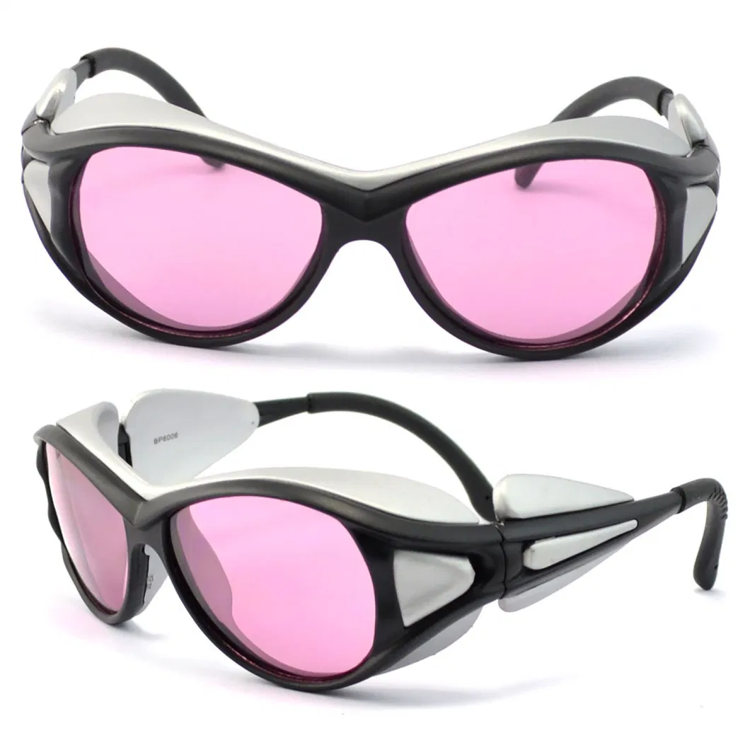 IPL High Optical Density of Wavelength 808nm ND: YAG Laser Safety Glasses Anti Radiation with Pink Lens