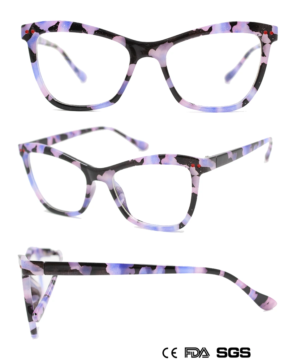 Fashionable Lady&prime;s Cat-Eye Reading Glass with Paper Transfer (WRP8100183)