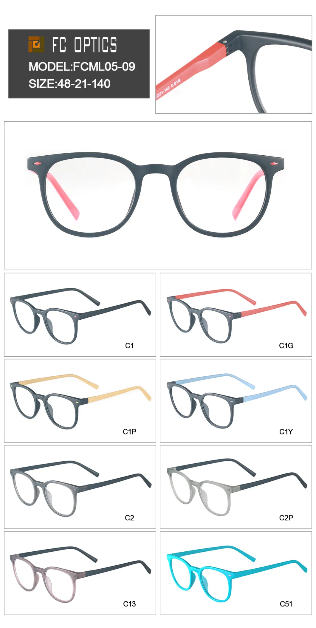 Wholesale Ready Fasting Shipping Cheap Price Tr90 Eyeglasses Frame Optical Glasses Eyewear Frames