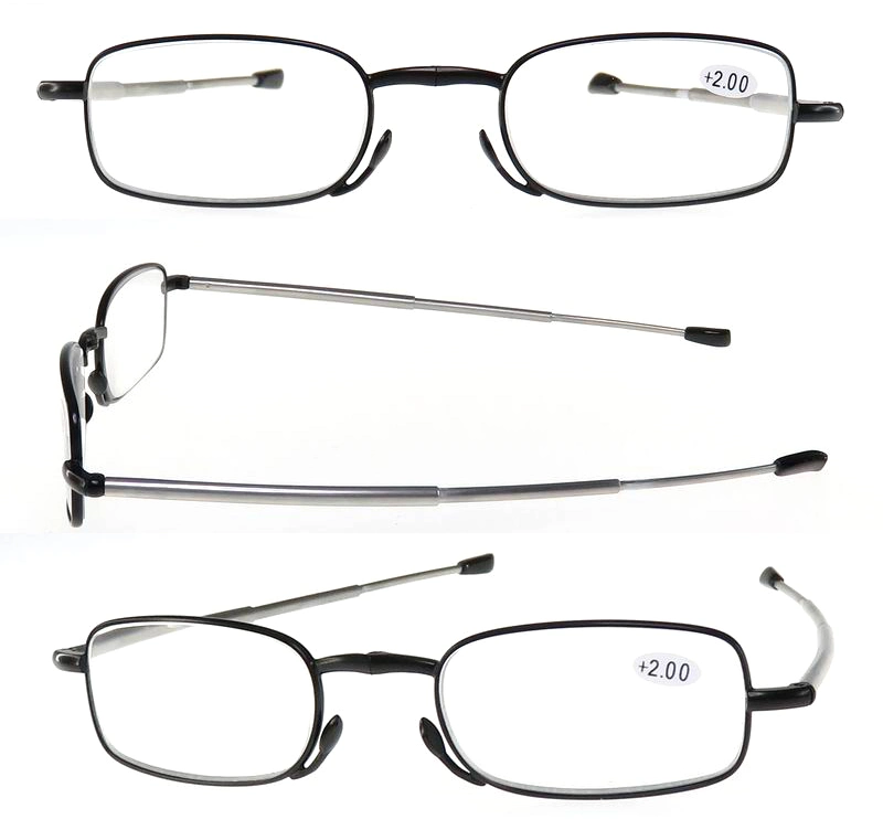 Pocket with Case Metal Folding Reading Glasses for Reader