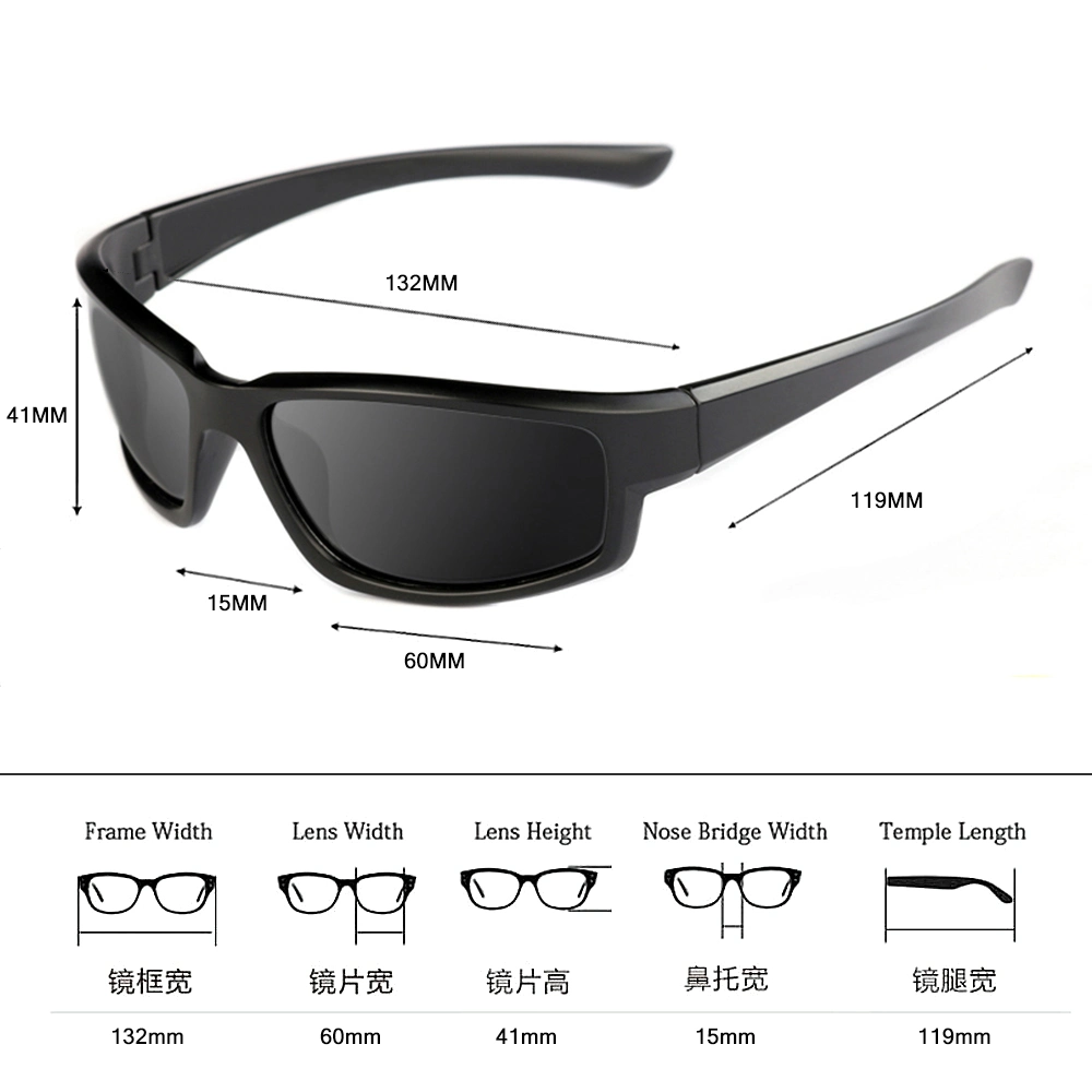 Tr90 Frame Polarized Men Outdoor Cycling Bike Sun Glasses Stock Protective Sporty Sunglasses