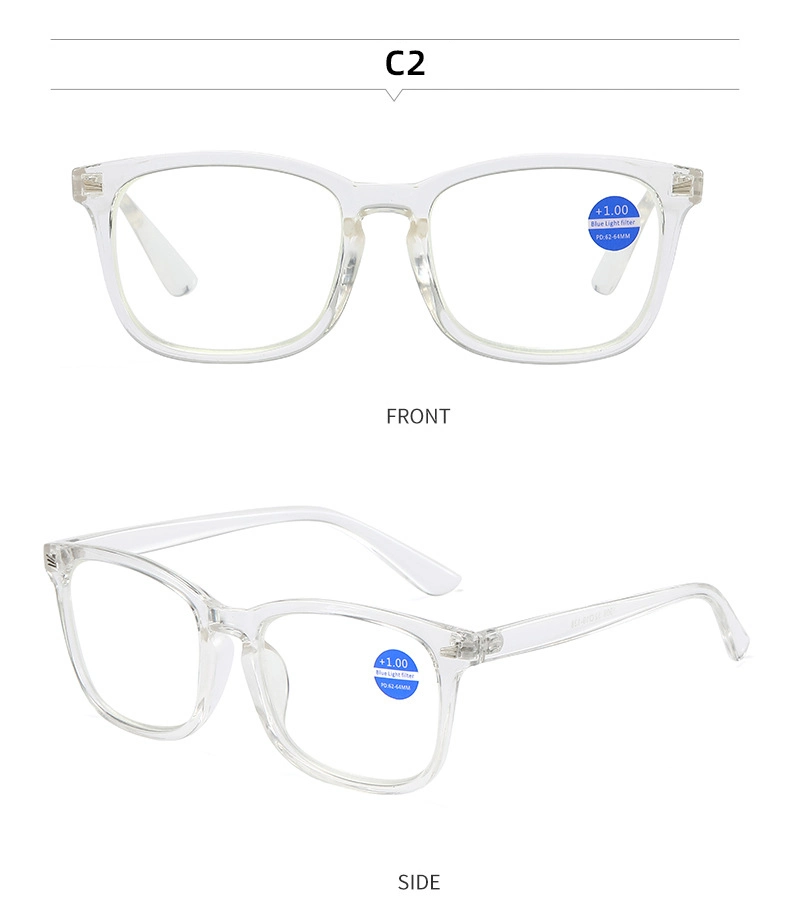 New Big Frame Fashion Anti-Blue Reading Glasses for Men and Women Retro HD Reading Glasses Wholesale Elderly Reading Glasses