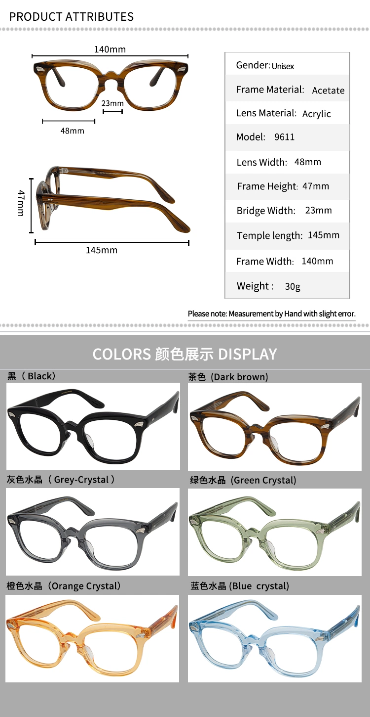 High Quality Women&prime;s Acetate Cat Eye Frame Optical Glasses