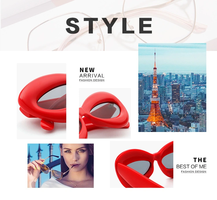 2023 New Arrival Trendy One-Piece Thick Frame Sunglasses Candy Color Party Women Eyewear Sun Shade