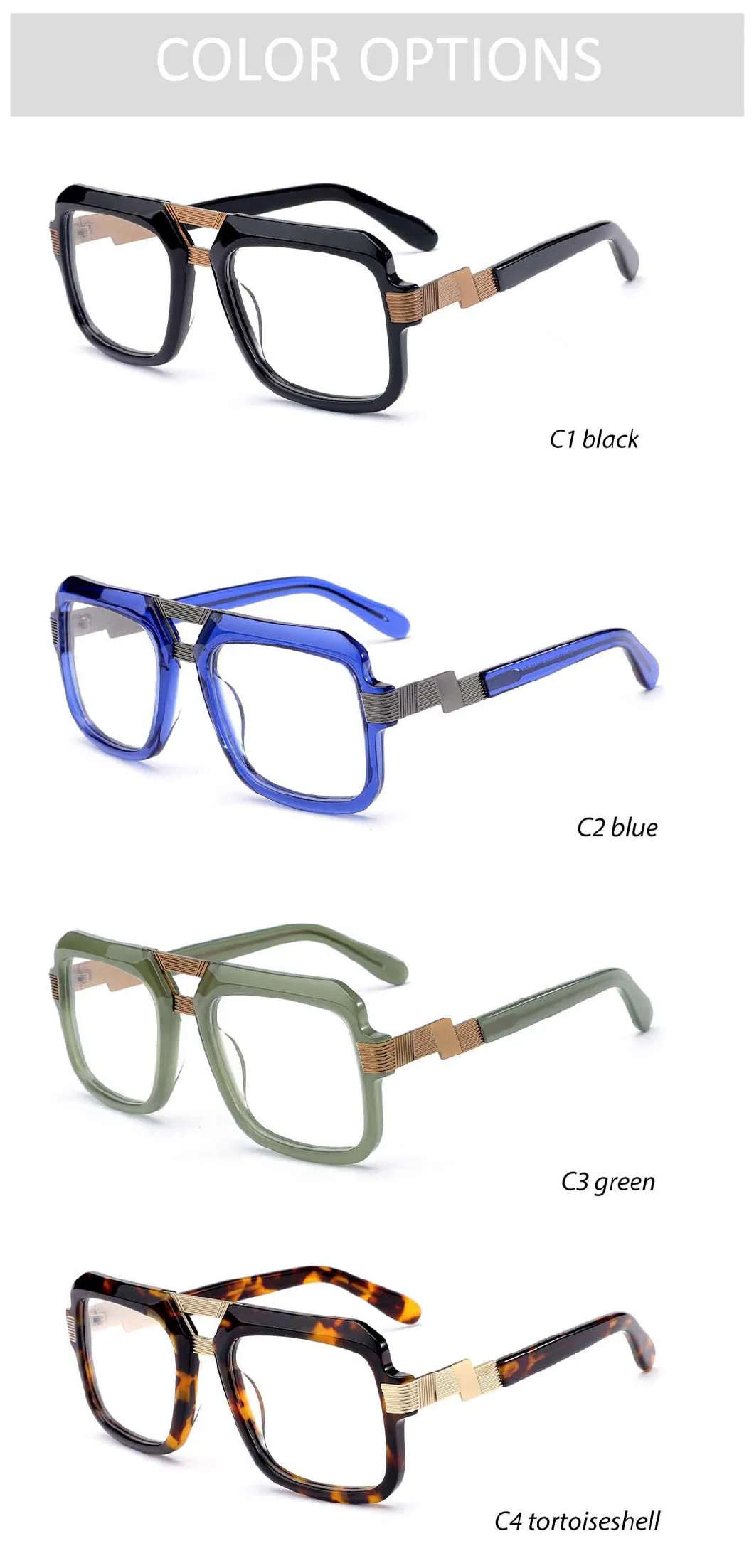 Gd Classics Atmosphere Square Same Style for Men and Women Acetate Optical Eyewear Frame