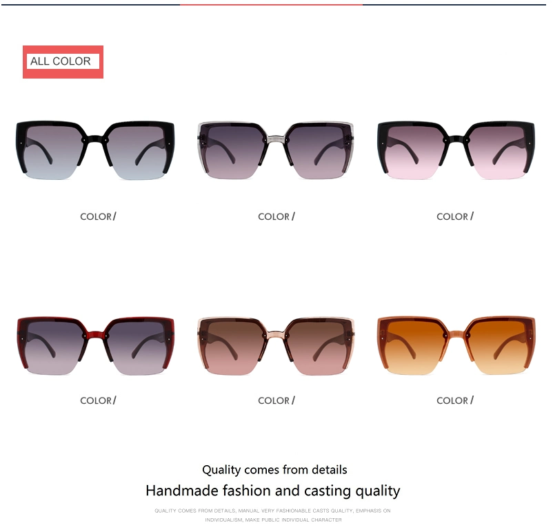 Metal Decoration One-Piece Hinge Fashion Unisex Square Glasses China Manufacture Polarized Sunglasses