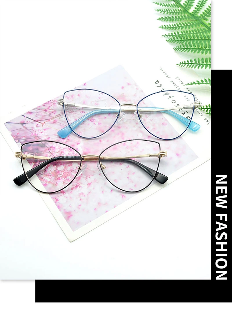 Fashion Optical Frames High Quality Rimless Optical Frames Metal Optical Glasses Frames Cat Eye Frames Optical Women Glass