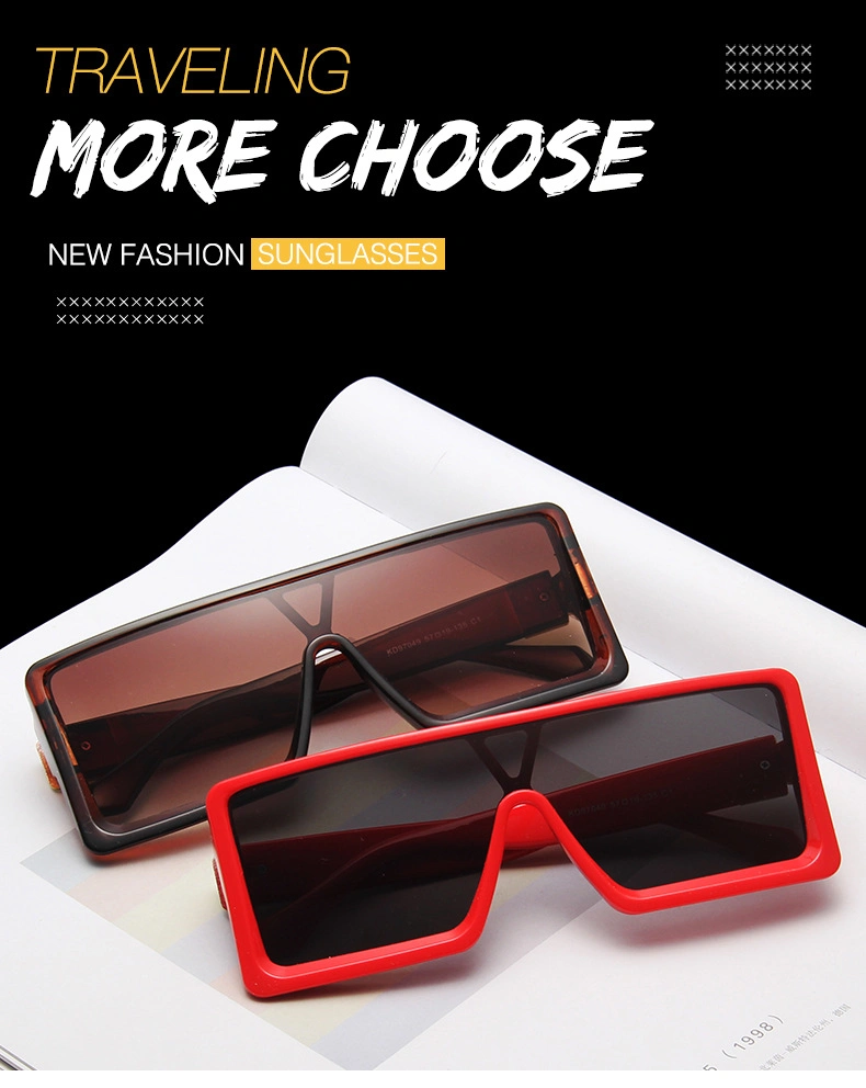 Trendy New Frame One-Piece Sunglasses Personality Men&prime; S Large Frame Sunglasses