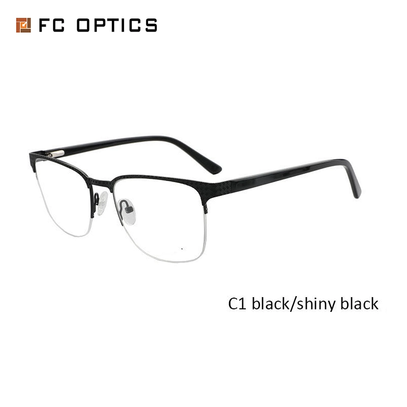 2020 New Arrivals Half Metal Eyeglasses Frames for Myopia Men