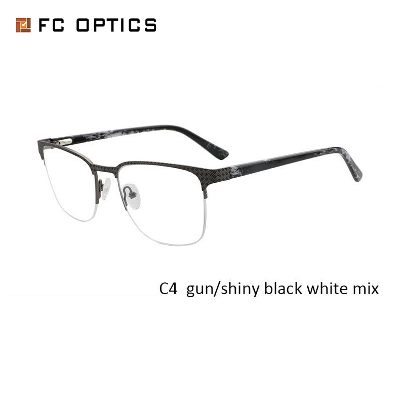 2020 New Arrivals Half Metal Eyeglasses Frames for Myopia Men