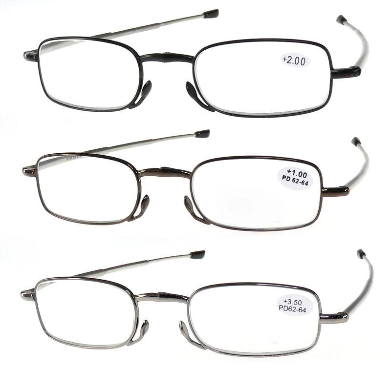 Pocket with Case Metal Folding Reading Glasses for Reader