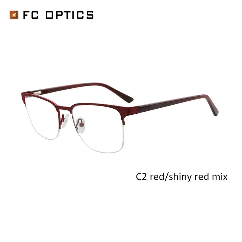 2020 New Arrivals Half Metal Eyeglasses Frames for Myopia Men