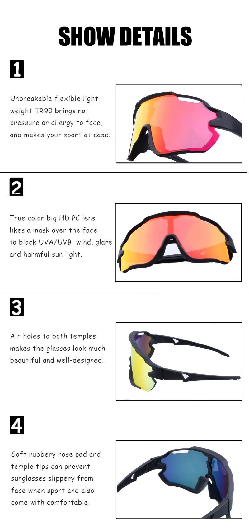 Elegant Classic Trendy Stylish High Quality Designer Popular Polarized Sport Sunglasses for Men Women