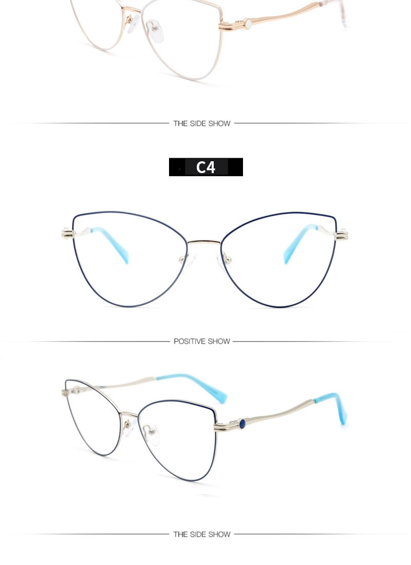 Fashion Optical Frames High Quality Rimless Optical Frames Metal Optical Glasses Frames Cat Eye Frames Optical Women Glass