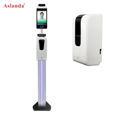 Touchless Biometric Face Recognition Thermometer Time Attendance System Hand Sanitizer Dispenser Temperature Detection Kiosk Temperature Measuring Device