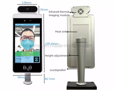 Facial Recognition Access Control with 8 Inch LCD Display and Temperature Detection, Intelligent Face Recognition Terminal, Biometric Time Attendance System