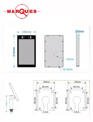  800*1280 LCD Display Mask Recognition and Temperature Measuring with Smart Camera