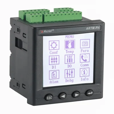 Wireless Temperature Measuring Device Equipped with 2 Passive Outputs and 1 RS485 Interface