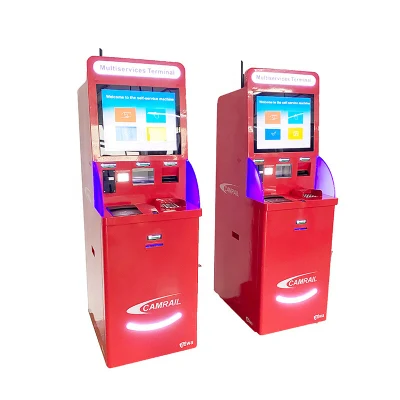 OEM ID SIM Card Ticket Lottery Vending Machine with Metal Keyboard Qr Passport Scanner