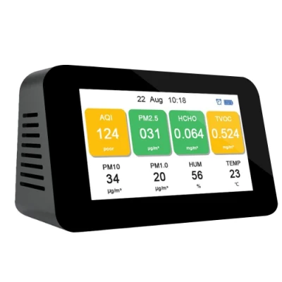 Multifunction LCD Screen 9 in 1 Air Quality Monitor Sensor Tvoc Pm25 Temperature Humidity Measuring Device