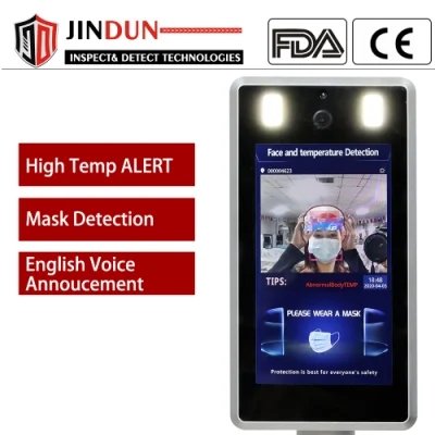  Automatic Non-Contact Face Recognition Fingerprint Time Attendance Infrared Thermometer