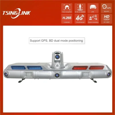 Intelligent Face License Plate Recognition Lpr Officer Warning Light with Super Starlight Bullet Camera Roof-Mounted HD 360 Degree CCTV PTZ Camera