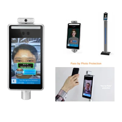 8 Inch LCD Qr Code Thermal Face Recognition Temperature Body Measurement Facial Recognition Standing Thermometer Intelligent Machine