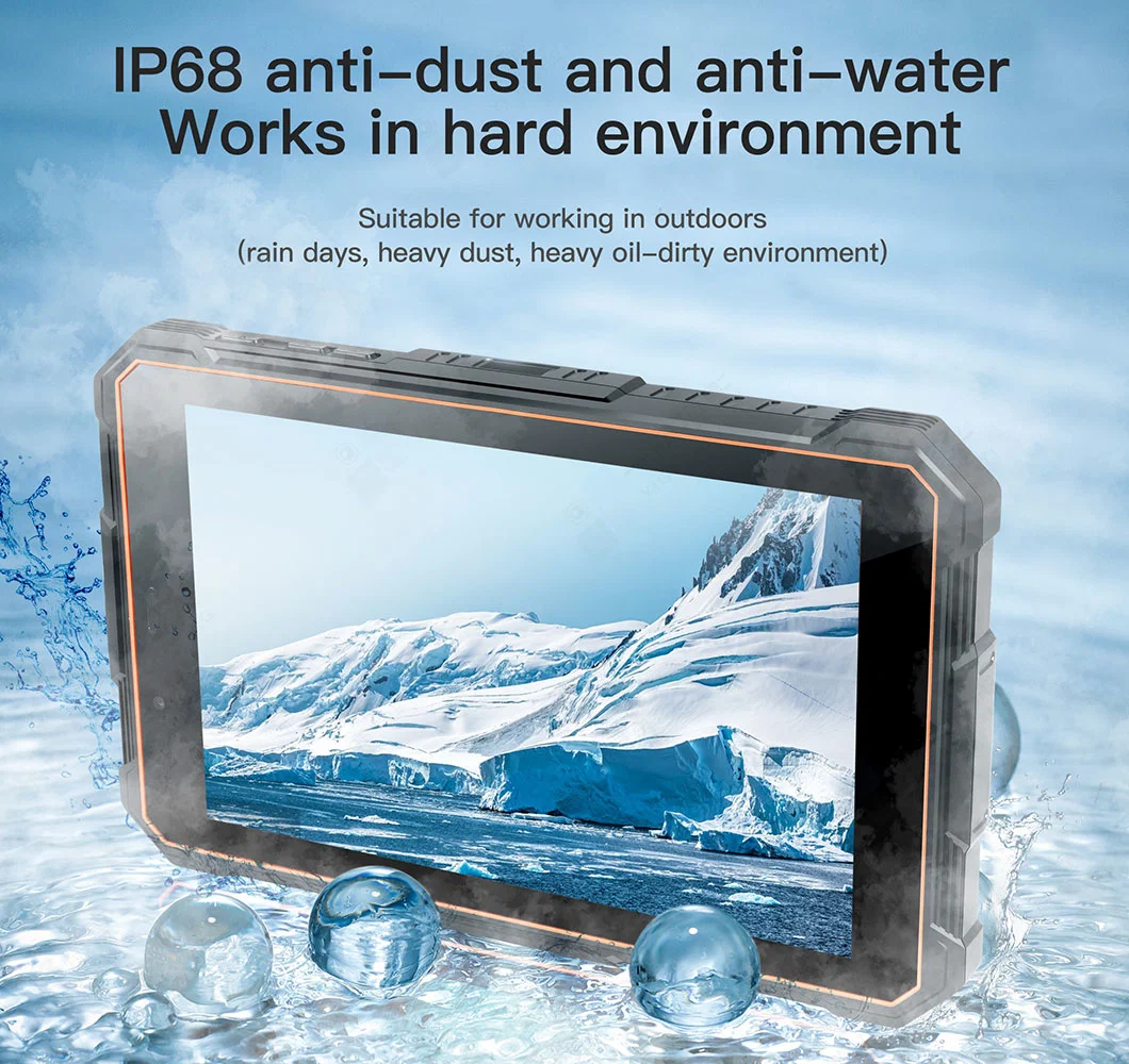 Anti-Drop Anti-Shock IP68 Waterproof Rugged Tablet PC for Outdoor Working Travelling with Fingerprint Recognition