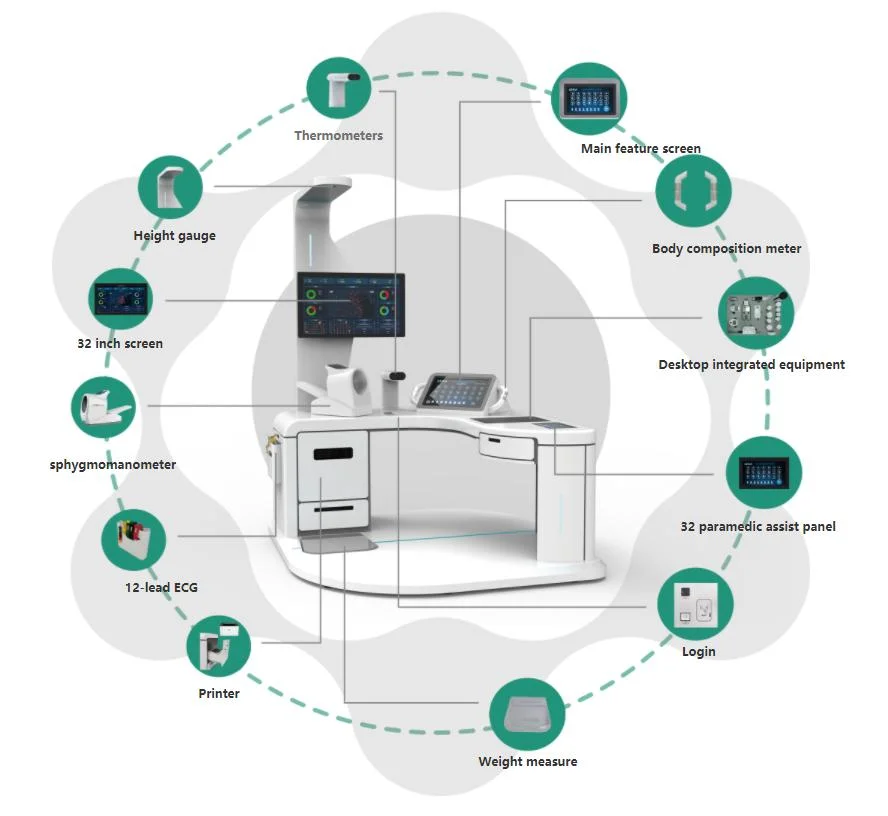 Medical Self Health Checkup Kiosk All in One Health Check up Kiosk