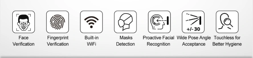 (FacePro1) Web-Based Adms Speedface Visible Light Dynamic Face Fingerprint RFID Access Control Device