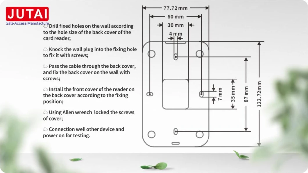 Jutai 433MHz Frequency Bluetooth Reader with Card