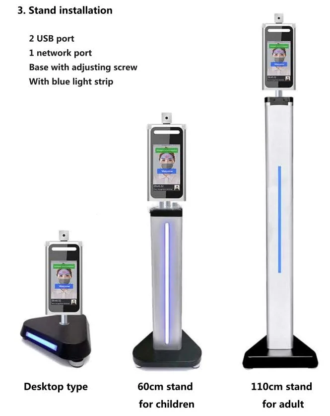 7 Inch Facial Recognition with Temperature Measuring Access Control Temperature Detection