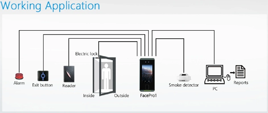 Visible Light Face Recognition Fingerprint Palm Time Recorder Attendance with Qr Code