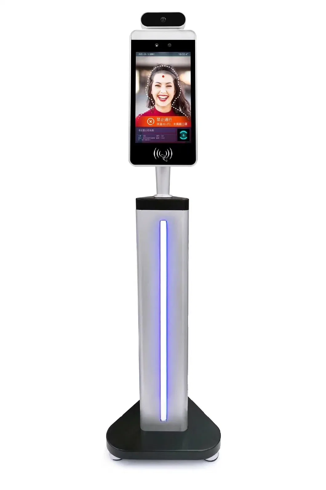 8 Inch Linux Face Recognition Temperature Detection Terminal with Heinmann Sensor