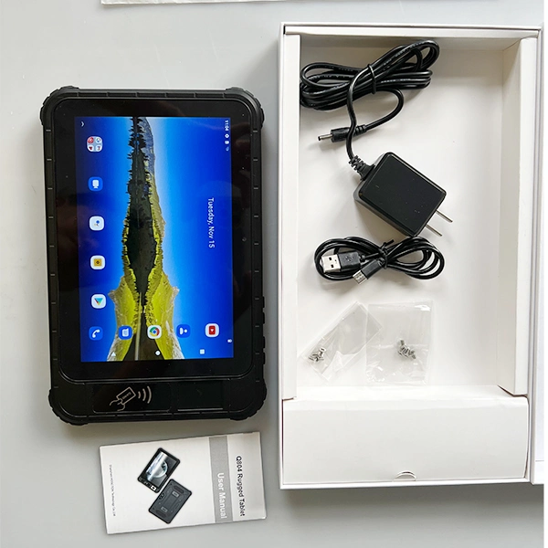 8 Inch Android 11.0 Rugged Vehicle Tablet 4G LTE Industrial Tab Vehicle Mount IP65 Fingerprint NFC Barcode Scanning Waterproof Tablet PC Q804